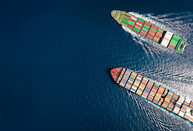 Shipping container ships