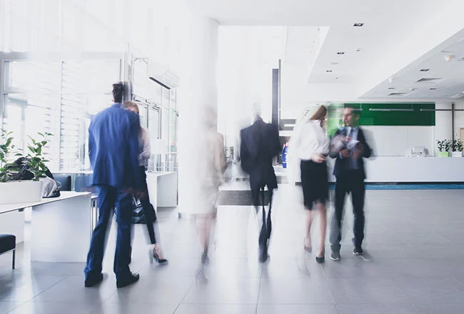 Busy business entryway