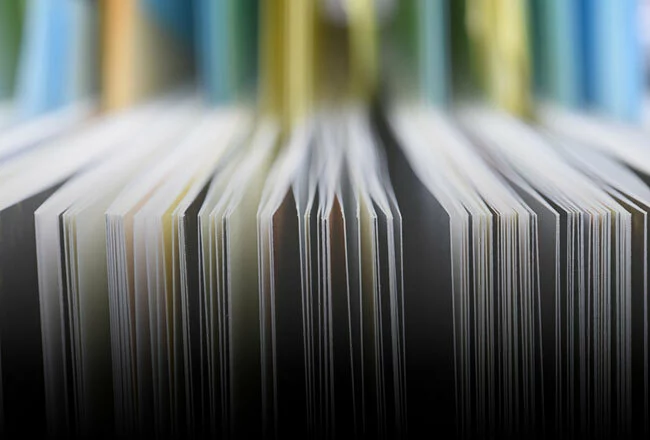 Close-up look at pages